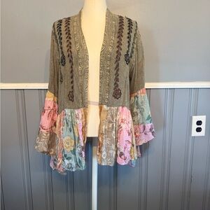 Bohemian Patchwork Tunic with Floral Accents